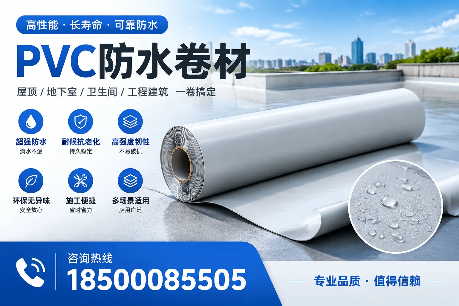 PVC防水卷材的防水效果评测，适合资阳的科学依据